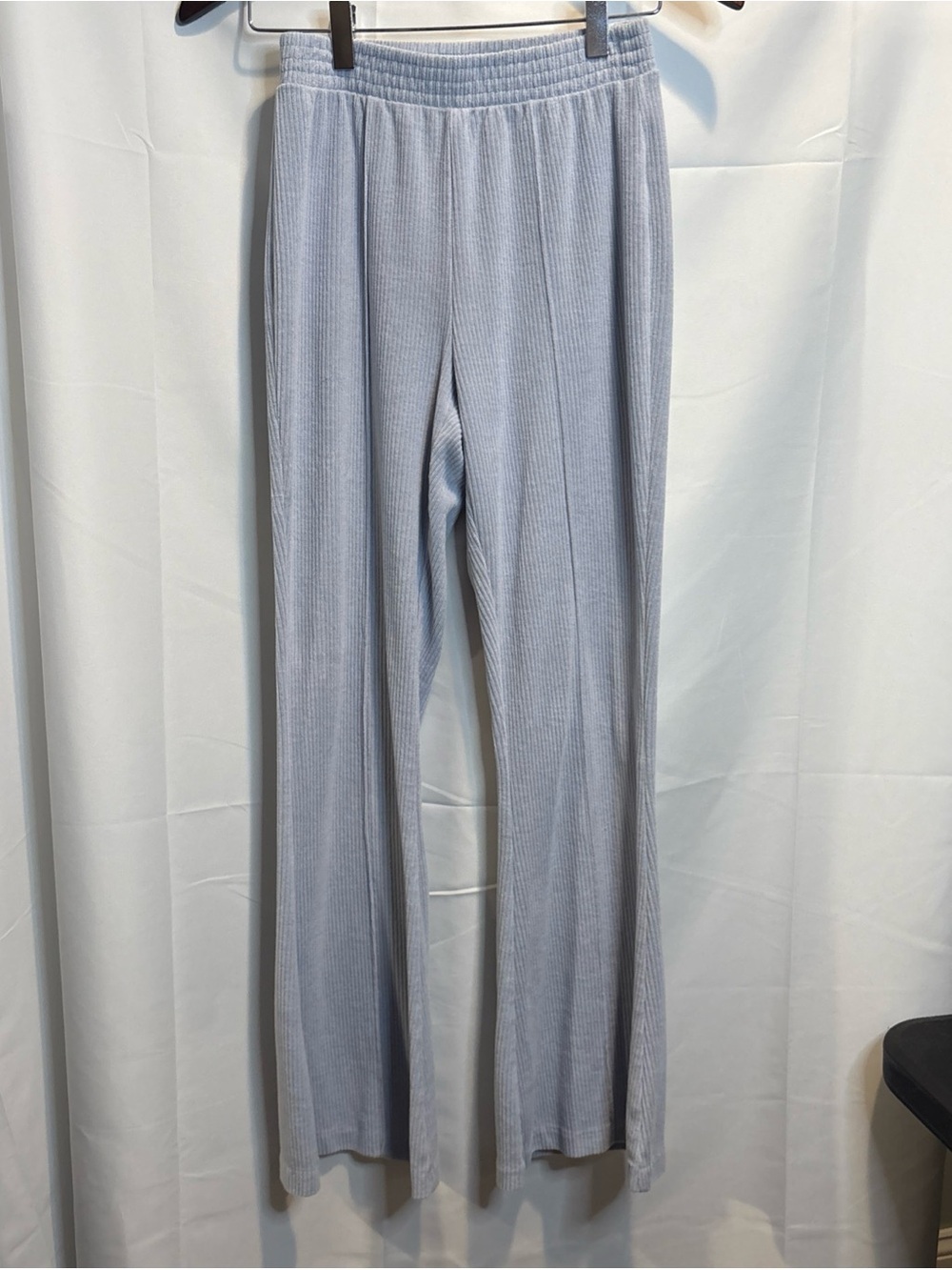 aerie Pale Blue Ribbed Wide-Leg Lounge Pants